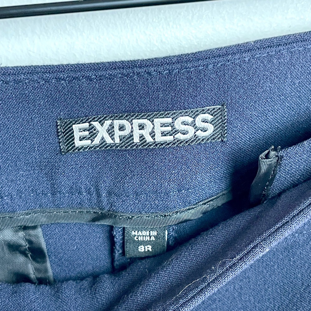 Express Flare Sailor Pants Sz 8 Navy Blue Brass Button High Rise Trousers - Picture 3 of 7